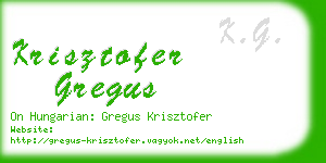 krisztofer gregus business card